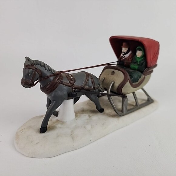 Department 56 Heritage Village "One Horse Open Sleigh" 5982-0 Accesory Vntg - Picture 2 of 8